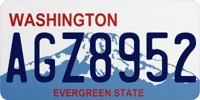WA license plate AGZ8952