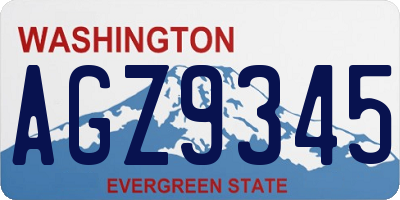 WA license plate AGZ9345