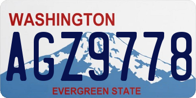 WA license plate AGZ9778
