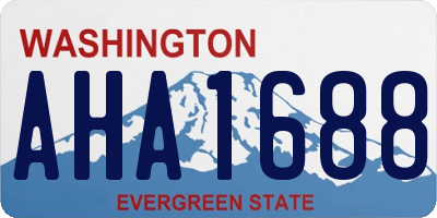 WA license plate AHA1688