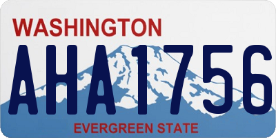 WA license plate AHA1756