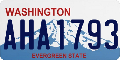WA license plate AHA1793