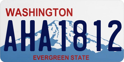 WA license plate AHA1812