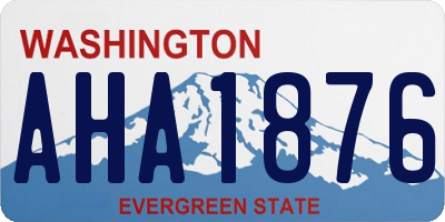 WA license plate AHA1876