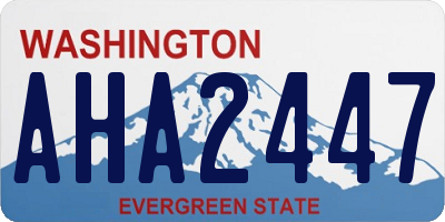 WA license plate AHA2447