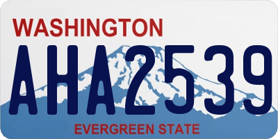 WA license plate AHA2539