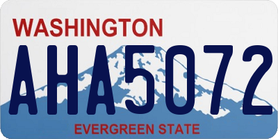 WA license plate AHA5072