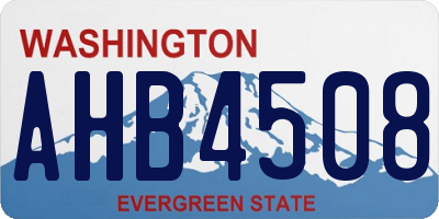 WA license plate AHB4508