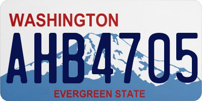 WA license plate AHB4705