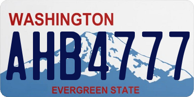 WA license plate AHB4777