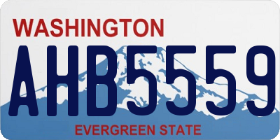 WA license plate AHB5559