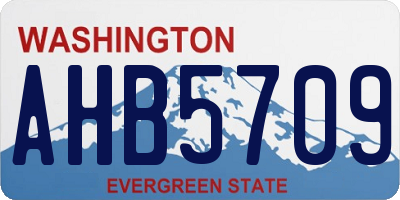 WA license plate AHB5709