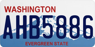 WA license plate AHB5886