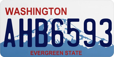 WA license plate AHB6593