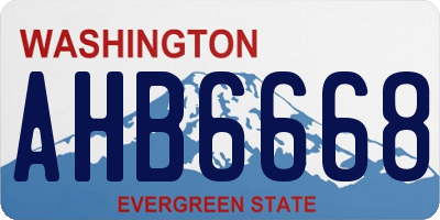WA license plate AHB6668