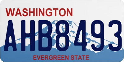 WA license plate AHB8493