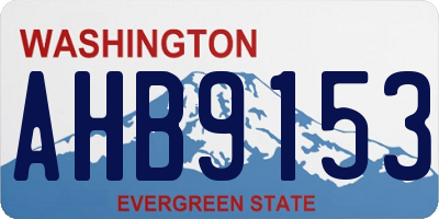 WA license plate AHB9153