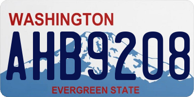 WA license plate AHB9208