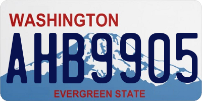 WA license plate AHB9905