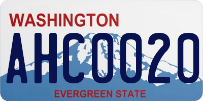 WA license plate AHC0020