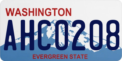 WA license plate AHC0208