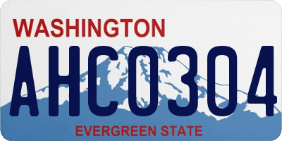 WA license plate AHC0304
