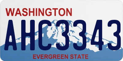WA license plate AHC3343