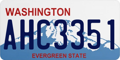 WA license plate AHC3351