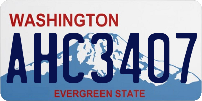WA license plate AHC3407