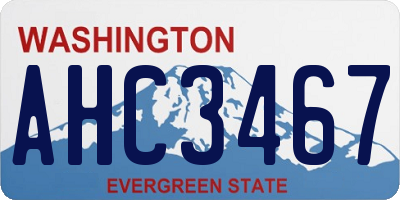 WA license plate AHC3467