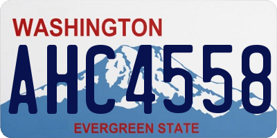 WA license plate AHC4558