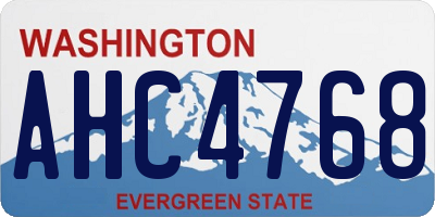 WA license plate AHC4768