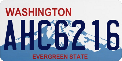 WA license plate AHC6216