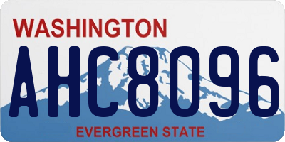 WA license plate AHC8096