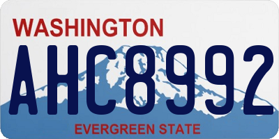 WA license plate AHC8992