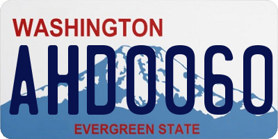 WA license plate AHD0060
