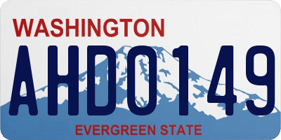 WA license plate AHD0149