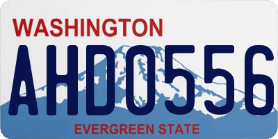 WA license plate AHD0556