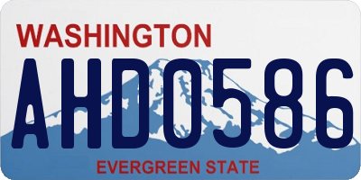 WA license plate AHD0586