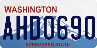 WA license plate AHD0690