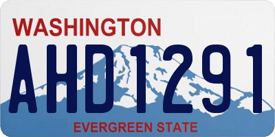 WA license plate AHD1291