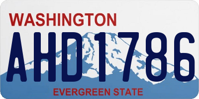 WA license plate AHD1786