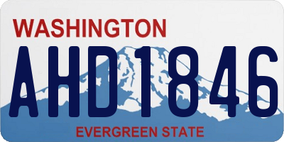 WA license plate AHD1846