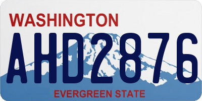 WA license plate AHD2876