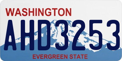 WA license plate AHD3253