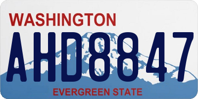 WA license plate AHD8847
