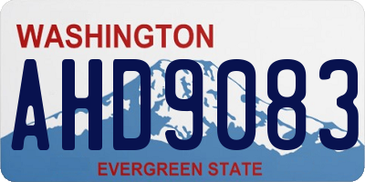 WA license plate AHD9083