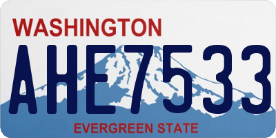 WA license plate AHE7533