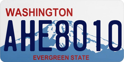 WA license plate AHE8010