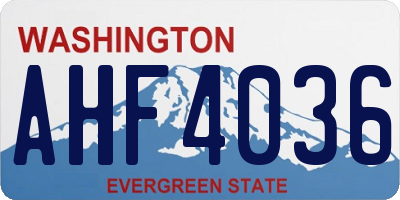 WA license plate AHF4036